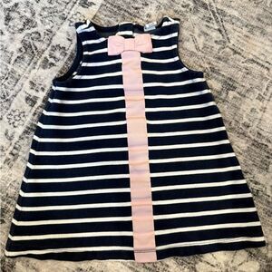 Janie and Jack Navy and Pink Striped Dress
